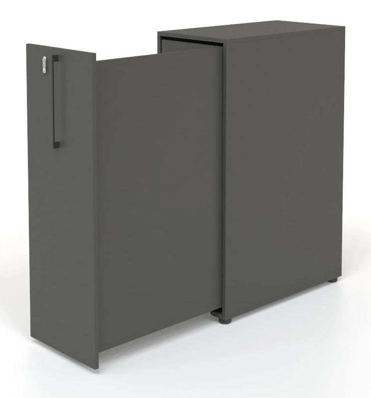 Boxi Office Lockable Storage Tower w/1 Shelf, 2 Metal Shelves & 2 Small Drawers