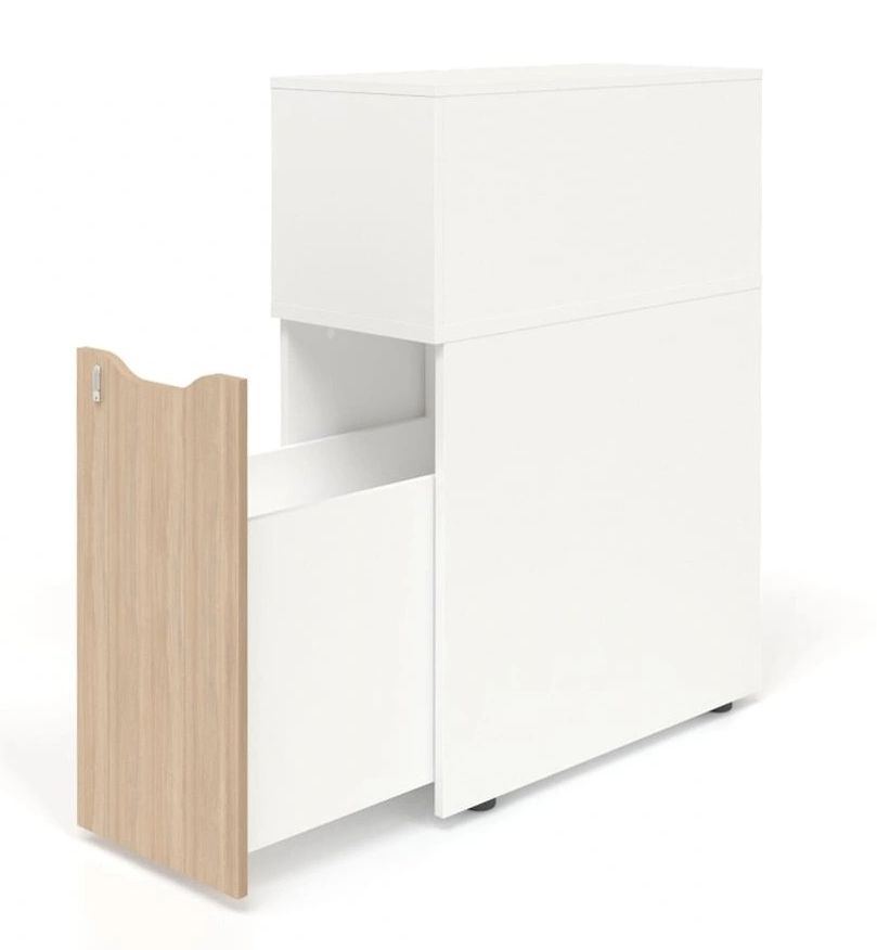 Boxi Office Lockable Storage Tower w/2 Shelves & Top Bookcase