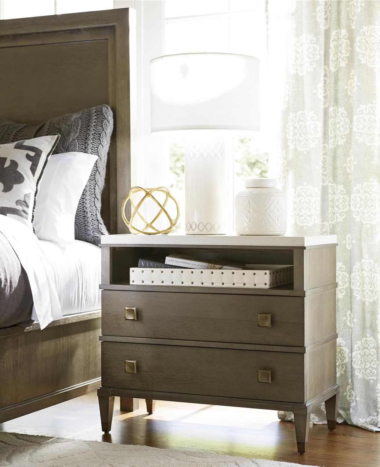 Playlist Wood Nightstand w/2 Drawers