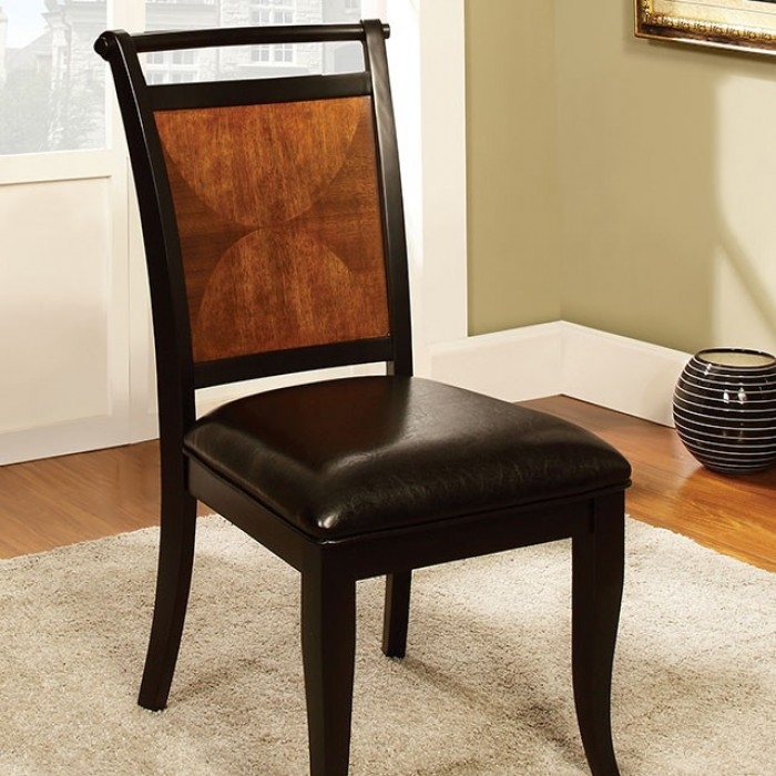Salida Leatherette/Wood Dining Side Chair, Set of 2