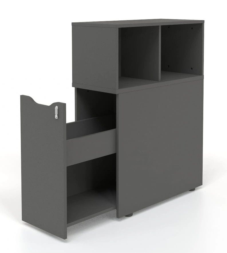 Boxi Office Lockable Storage Tower w/2 Shelves & Top Bookcase