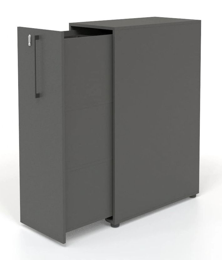 Boxi D32.3" Office Lockable Storage Tower w/3 Shelves & Pencil Tray, Right Hand