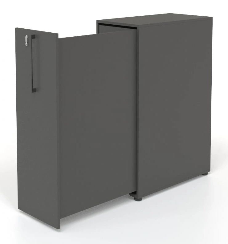 Boxi Office Lockable Storage Tower w/1 Shelf, 2 Metal Shelves, 2 Small Drawers & Power Socket