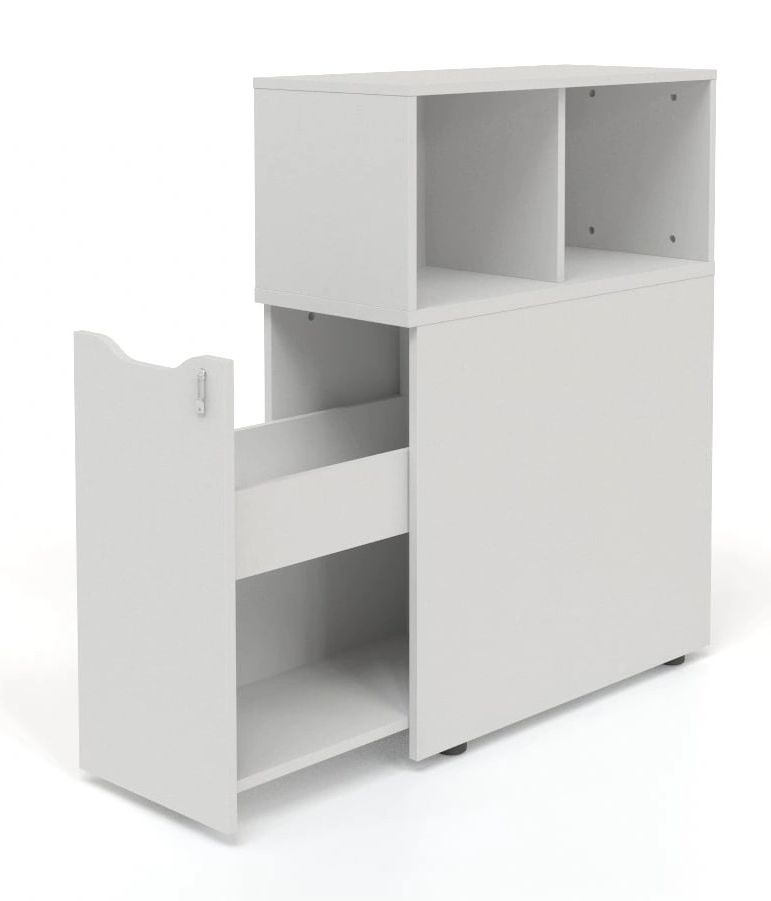 Boxi D32.3" Office Lockable Storage Tower w/2 Shelves & Top Bookcase, Left Hand