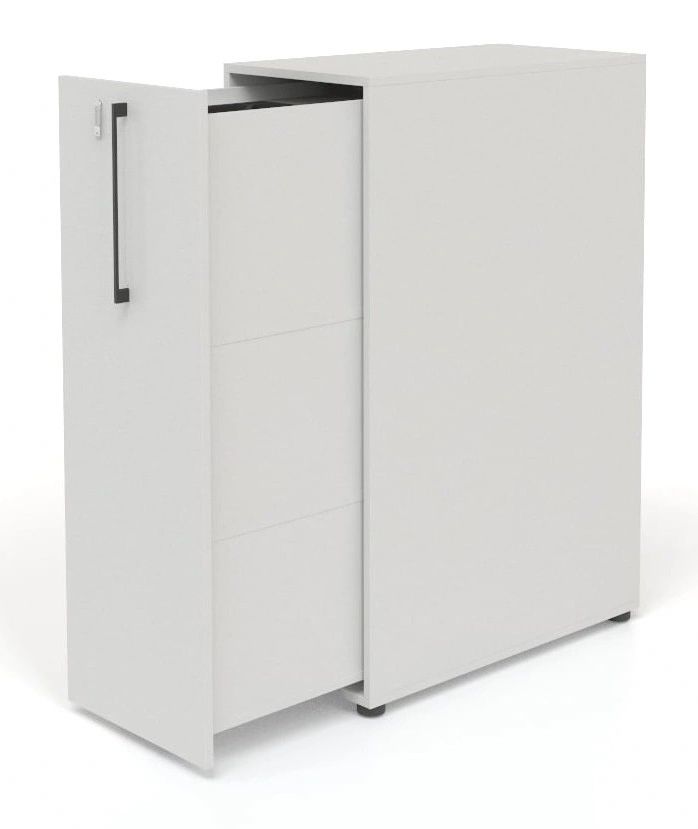 Boxi D32.3" Office Lockable Storage Tower w/3 Shelves & Pencil Tray, Right Hand
