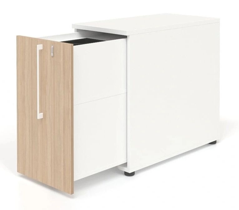 Boxi D32.3" Office Lockable Storage Tower w/2 Shelves & Pencil Tray, Right Hand