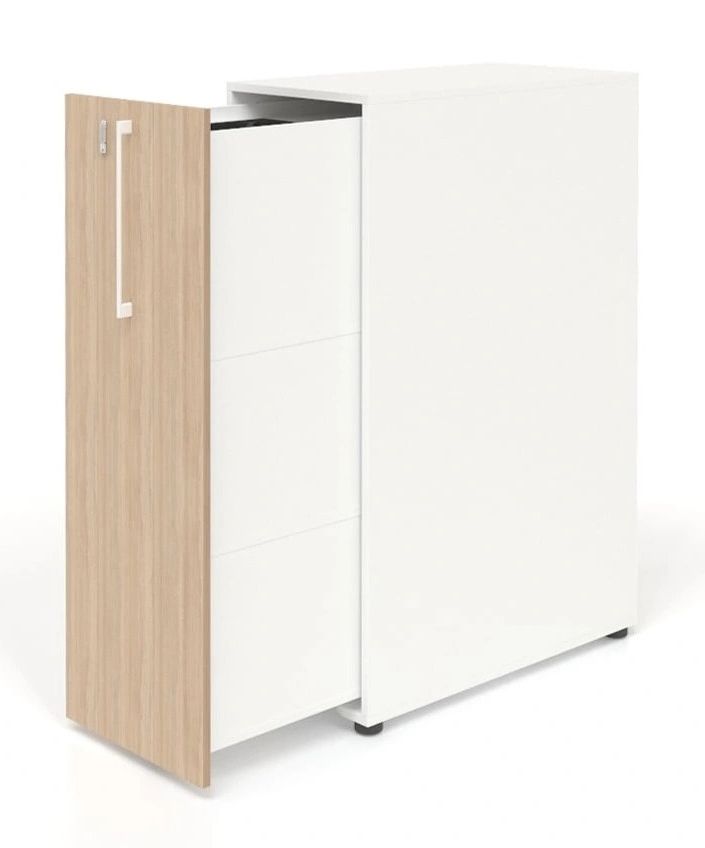 Boxi D32.3" Office Lockable Storage Tower w/3 Shelves & Pencil Tray, Right Hand