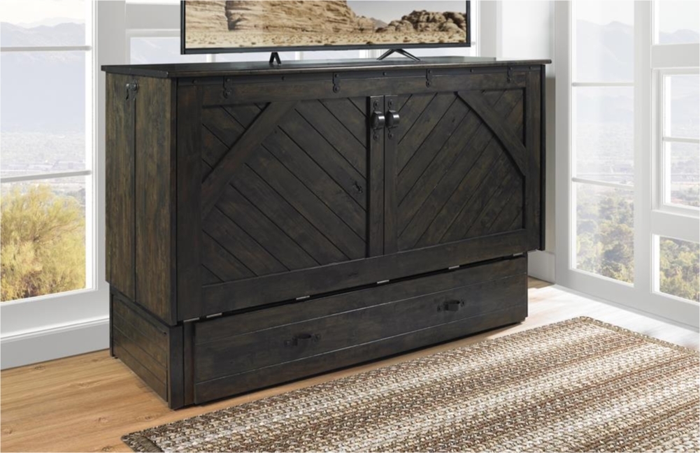 Ranchero Wood Murphy Cabinet Bed w/Mattress