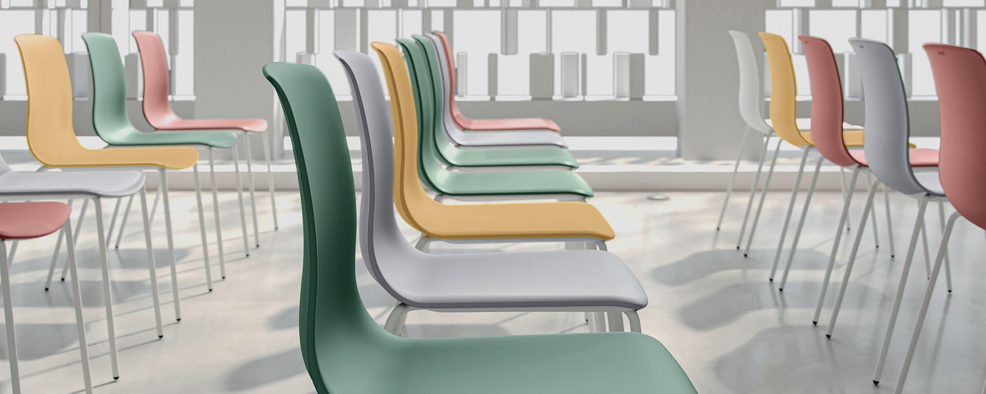 Noom 50 Polypropylene Stackable Chair w/Metal Legs