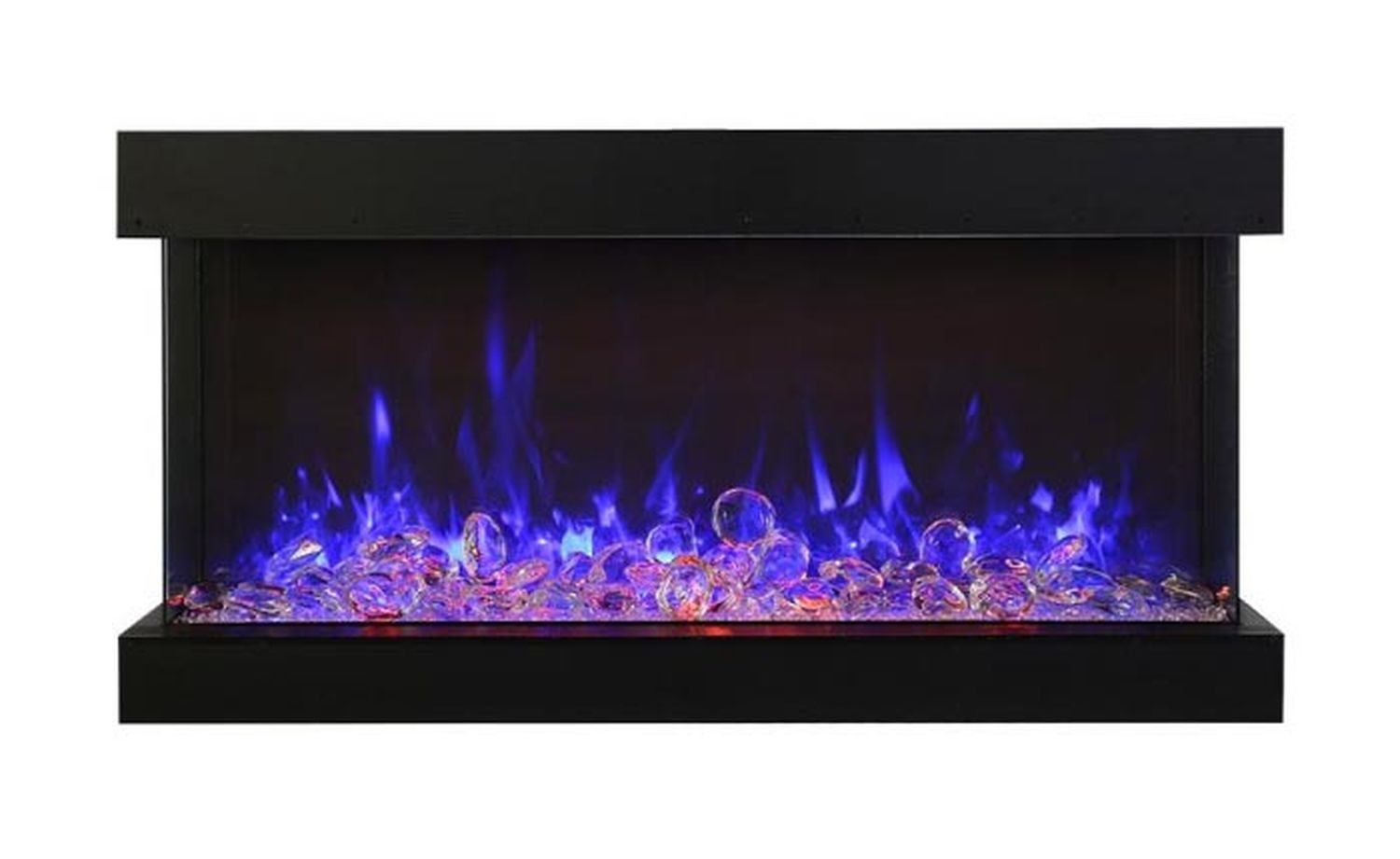 Tru View 3-Sided Glass Electric Fireplace, Appliance Depth 13 3/4"