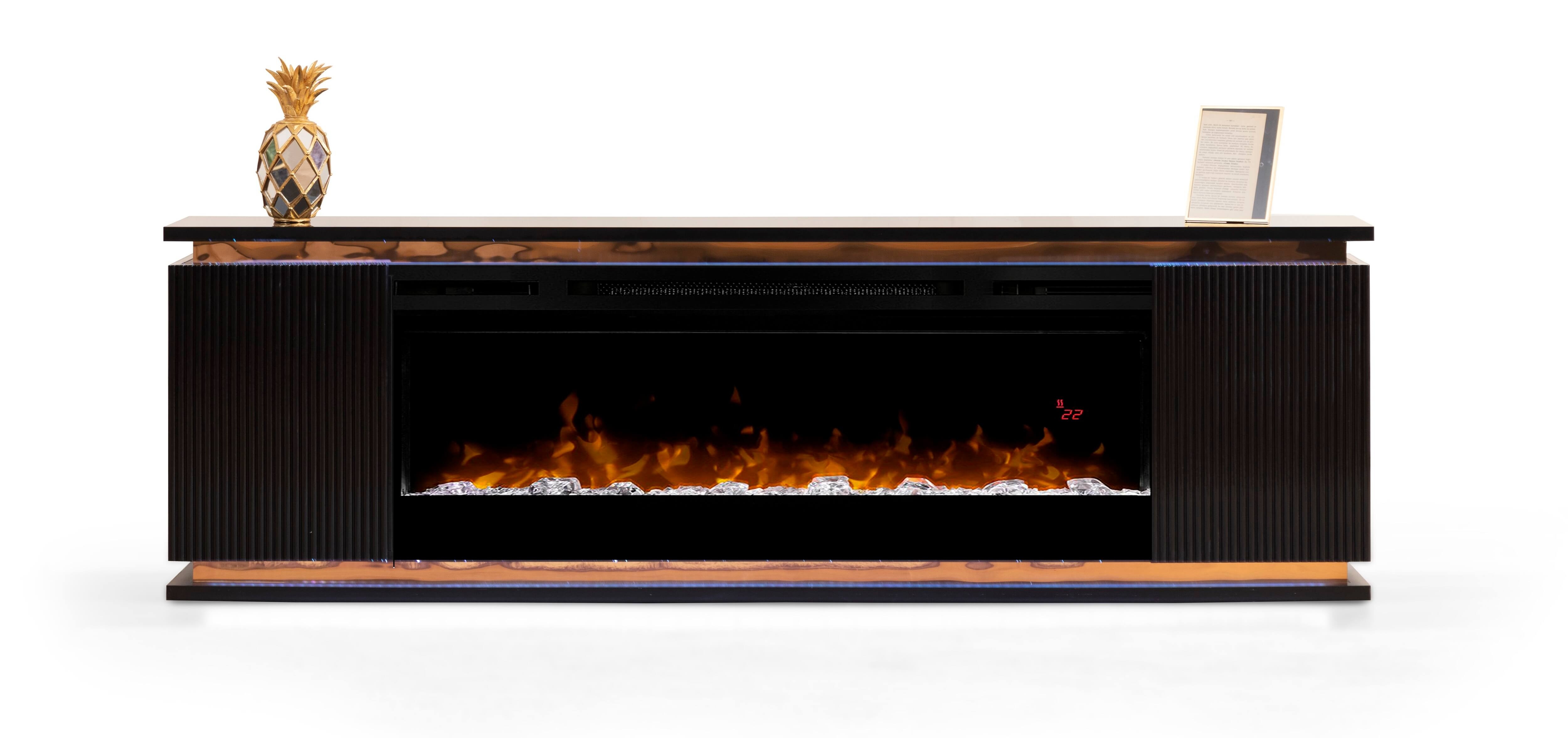 SM Lianna Fireplace TV Console w/2 Doors & LED Lighting