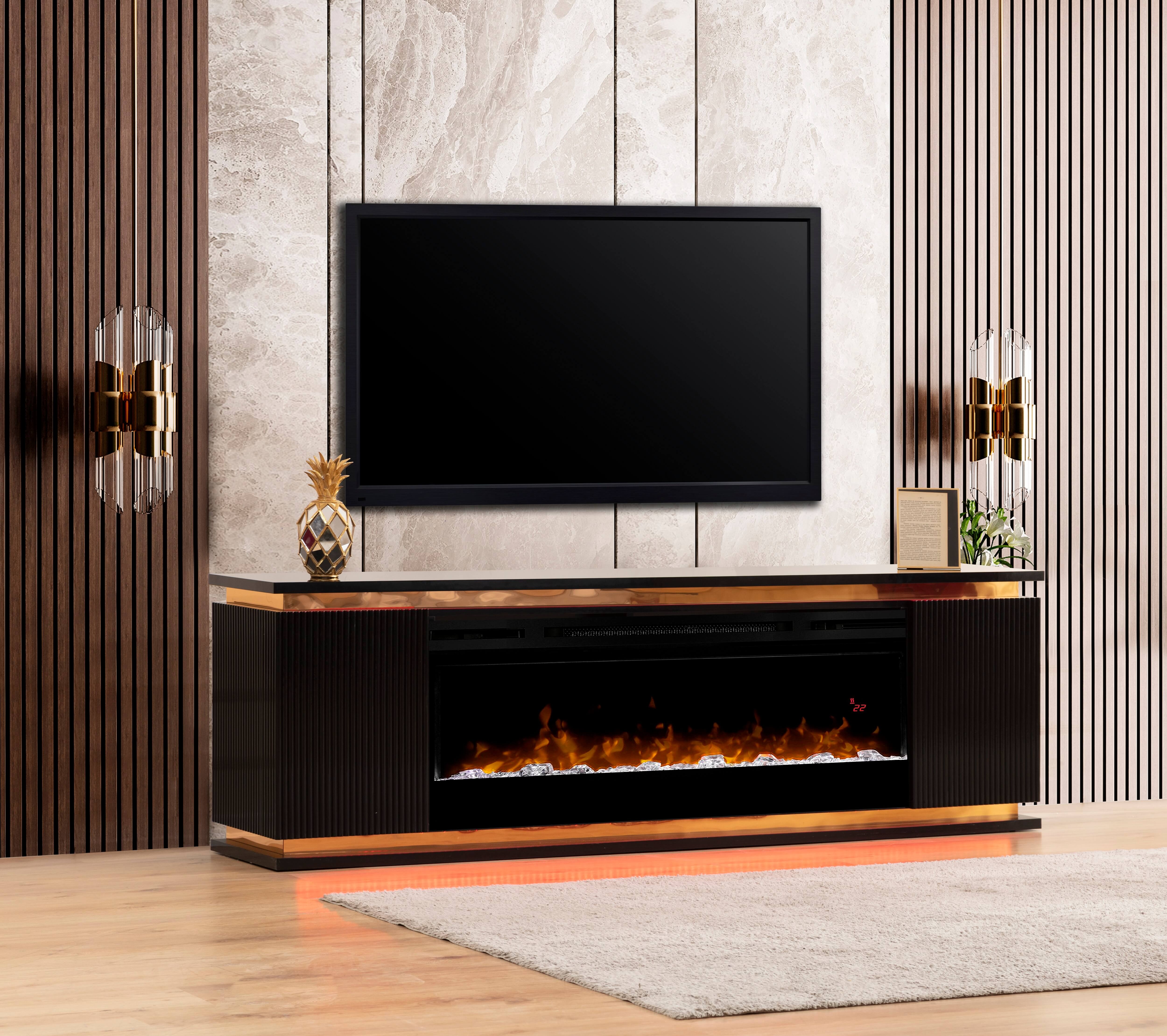 SM Lianna TV Console w/2 Doors & LED Lighting