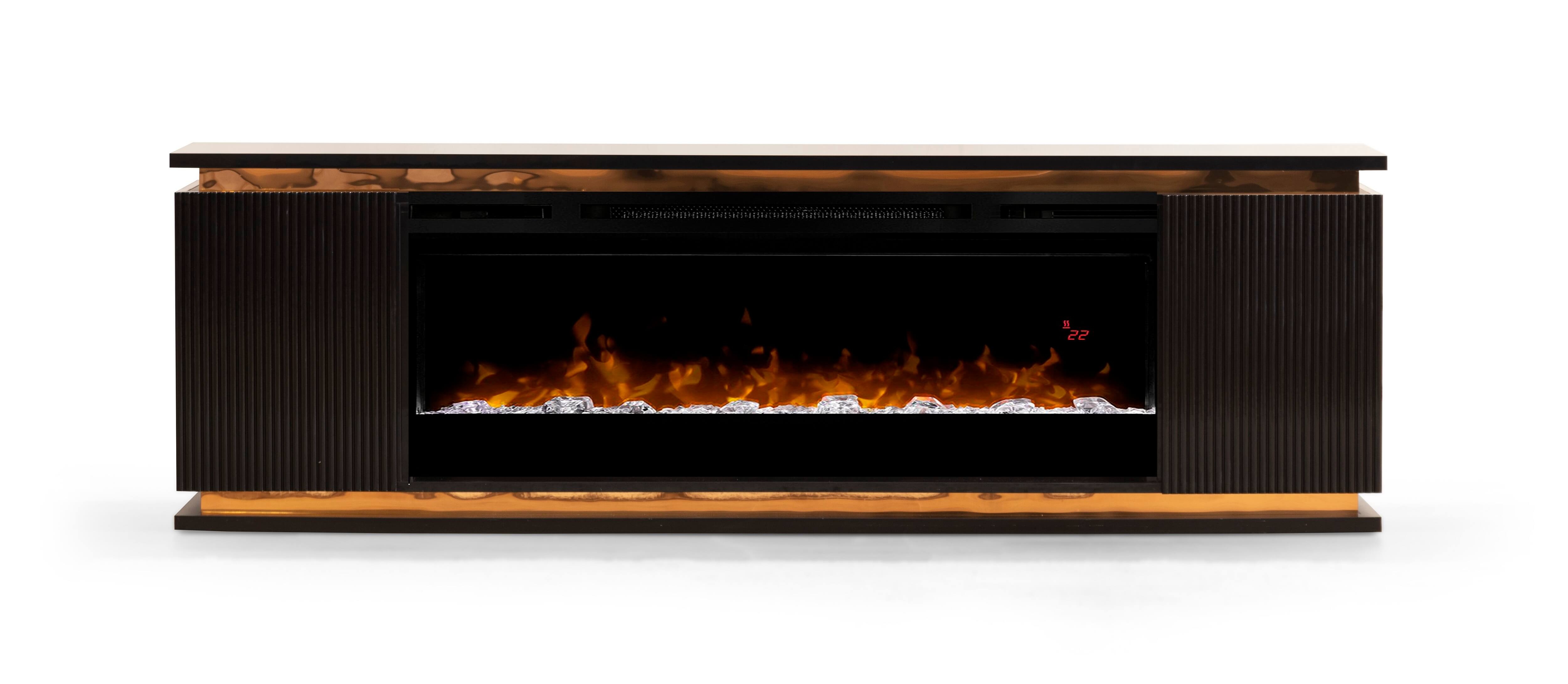 SM Lianna Fireplace TV Console w/2 Doors & LED Lighting