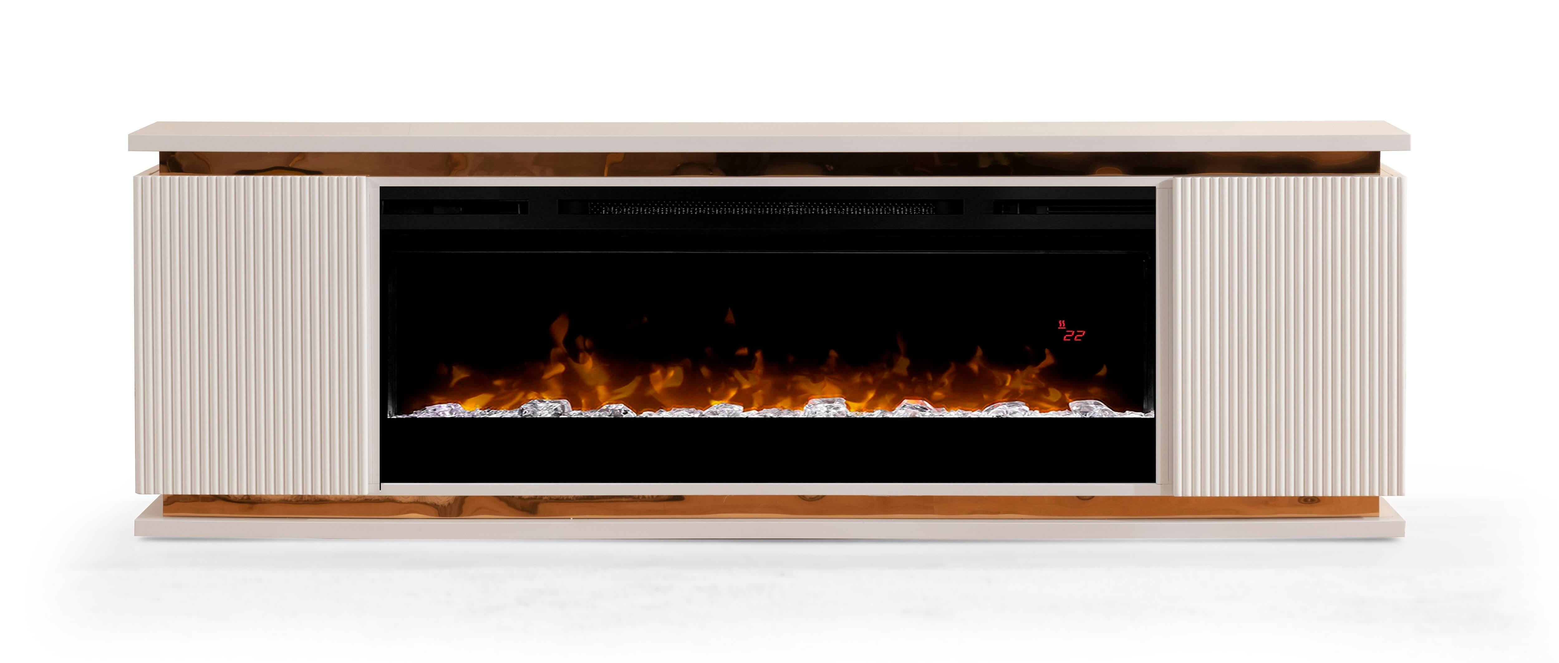 SM Lianna Fireplace TV Console w/2 Doors & LED Lighting