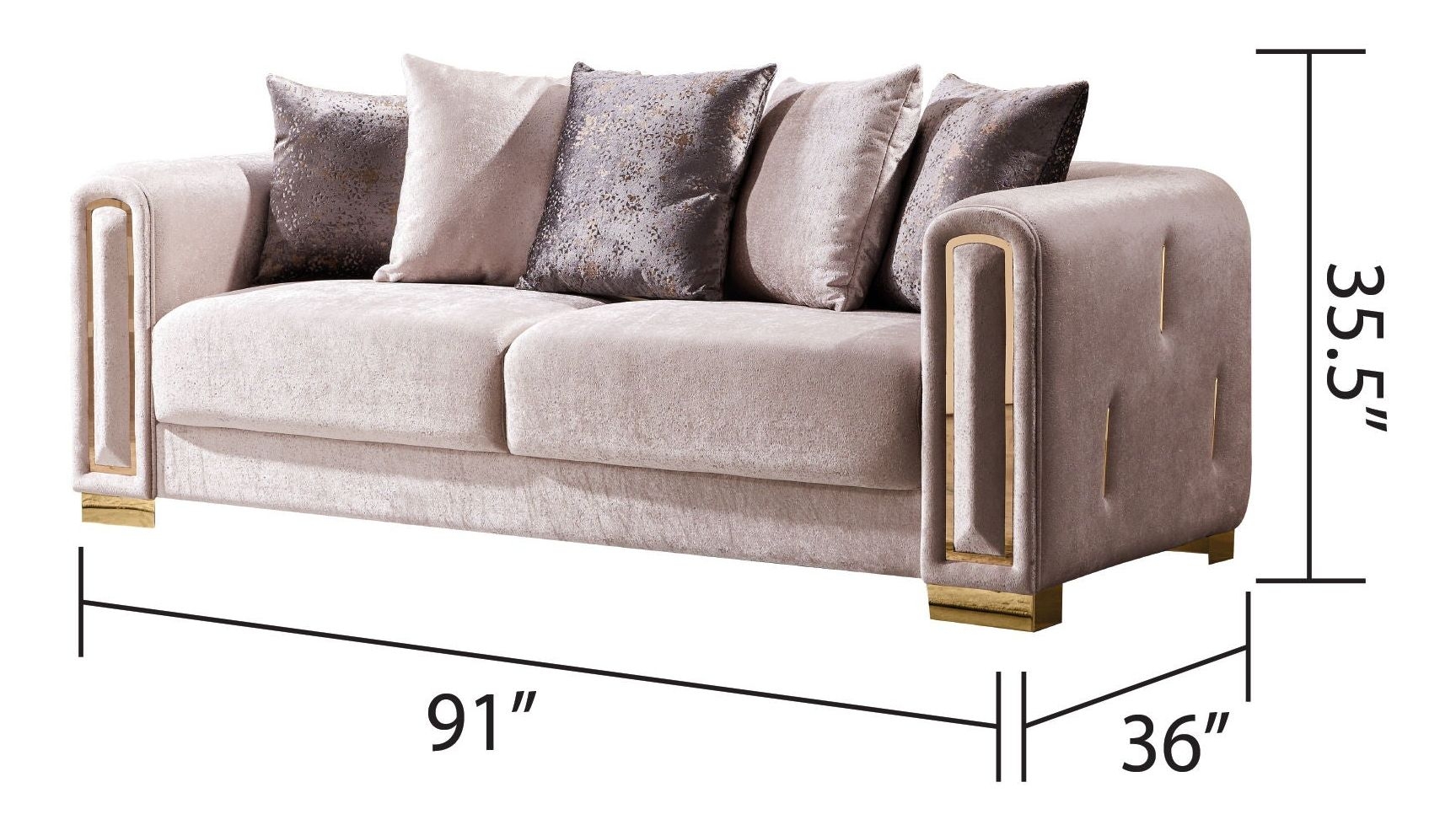Impreza Velvet Living Room Set