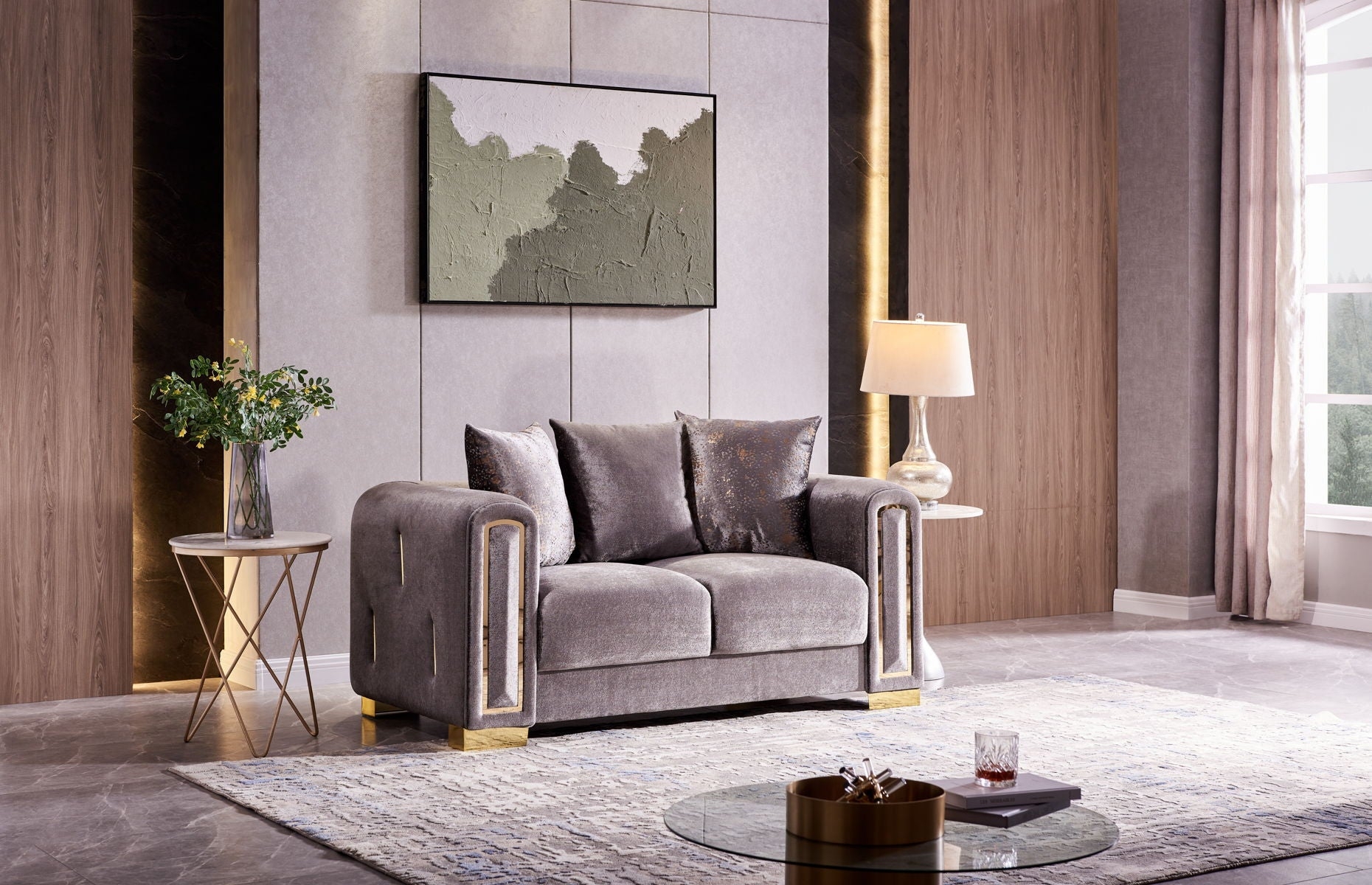 Impreza Velvet Living Room Set