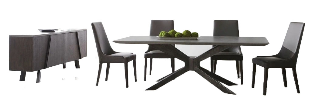 Industry Concrete Rectangular Dining Set