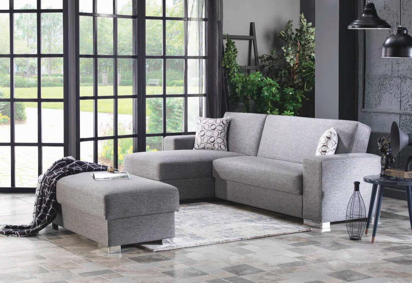 Kobe Fabric Storage Sleeper Convertible Sectional Sofa