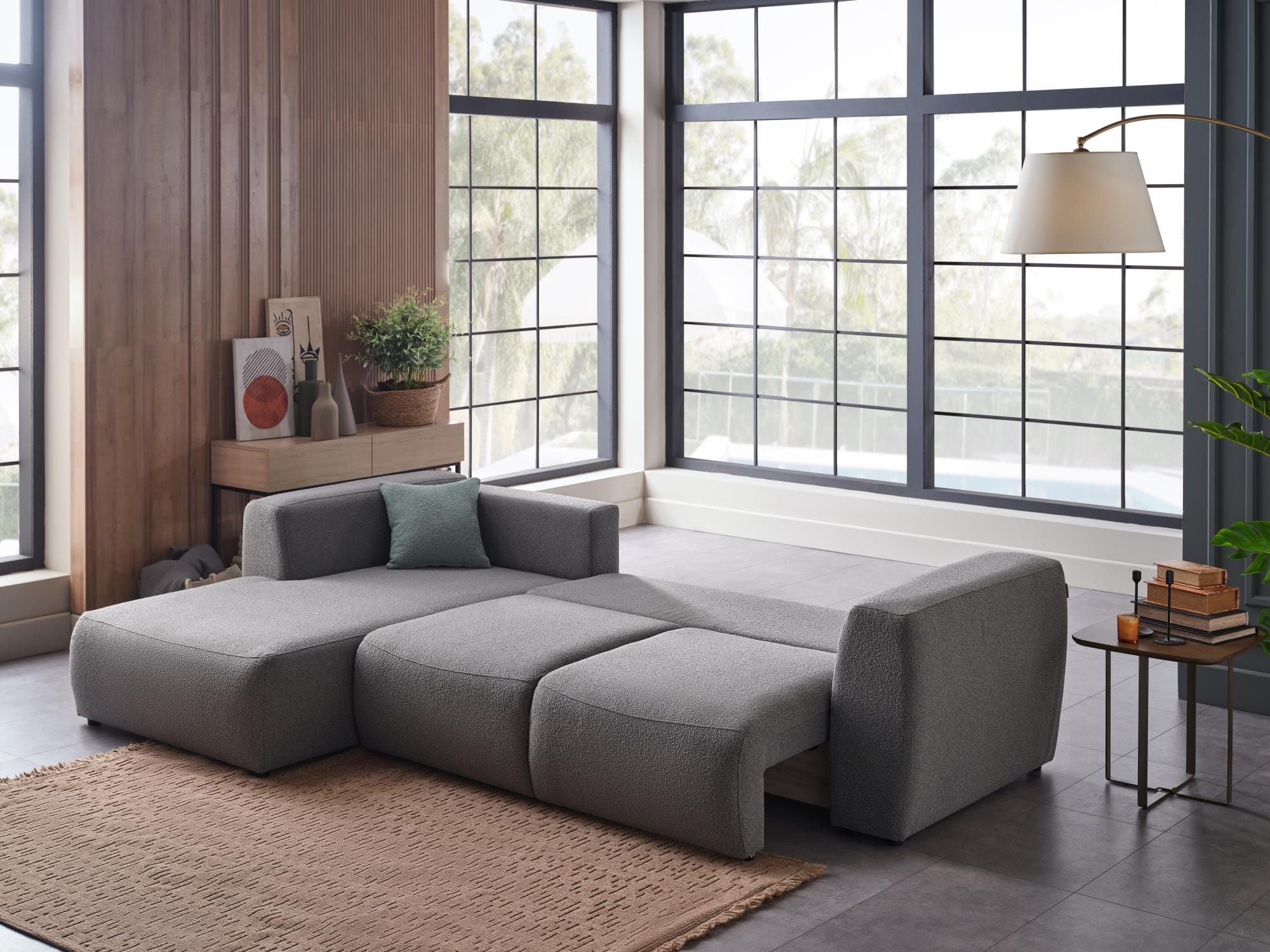 Picasso Fabric Convertible Left Arm Facing Sectional