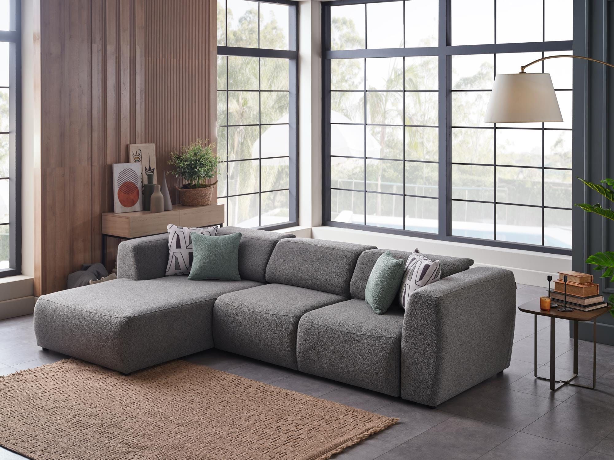 Picasso Fabric Convertible Left Arm Facing Sectional