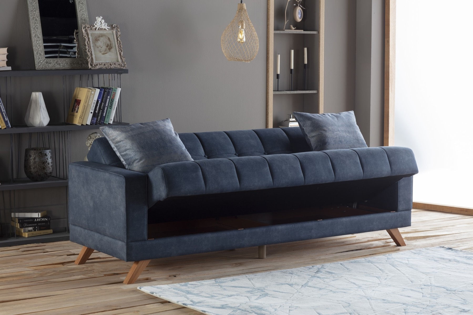 Montana Fabric Storage Sleeper Living Room Set