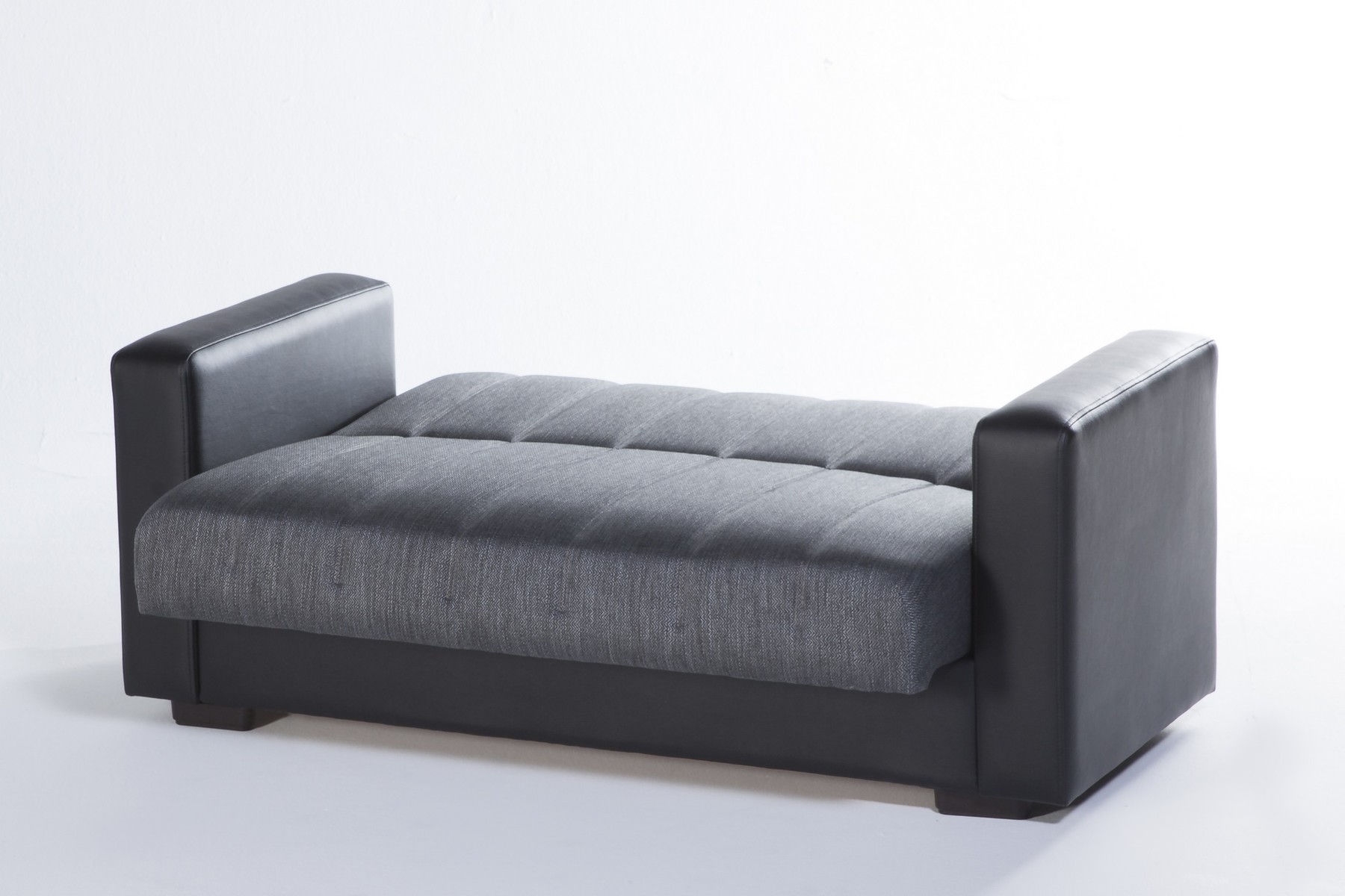 Sidney Fabric/PU Storage Sleeper Loveseat