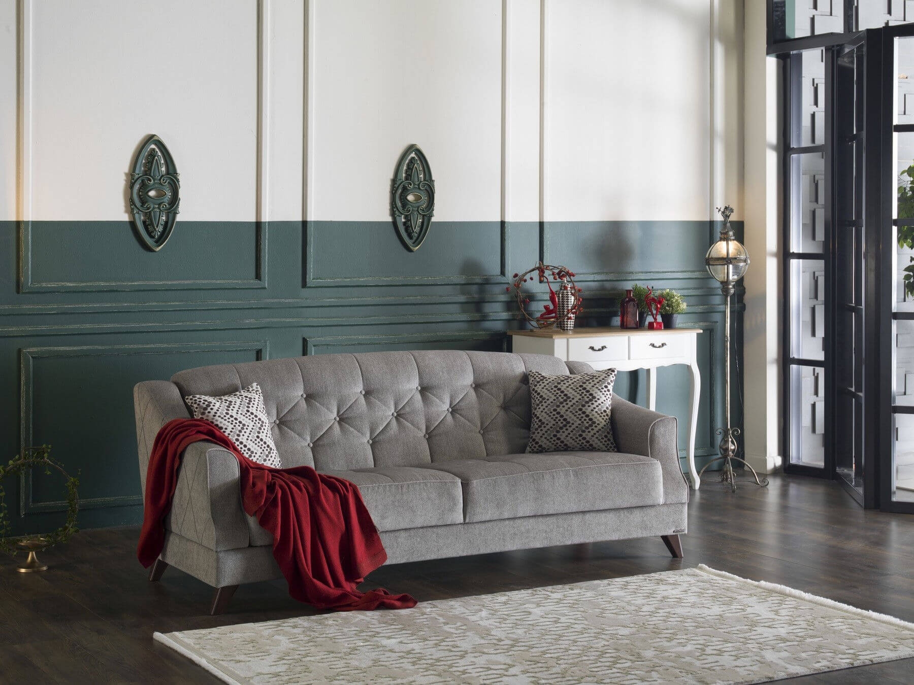 Siena Fabric Sleeper Storage Sofa