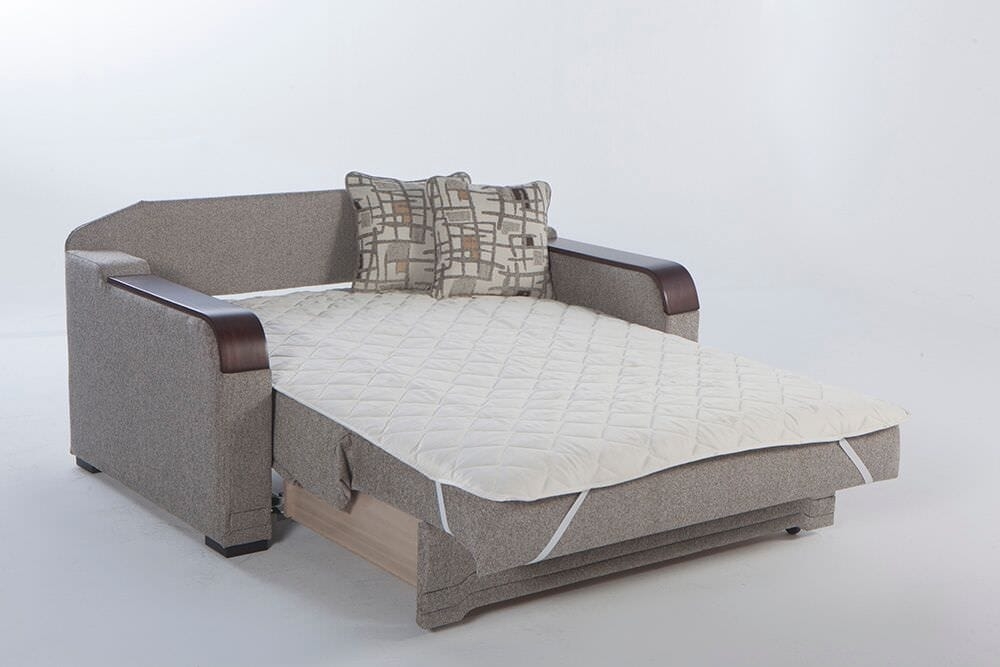 Willow Fabric Storage Sleeper Loveseat w/Padding