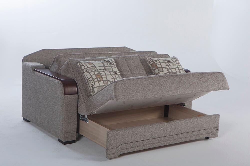Willow Fabric Storage Sleeper Loveseat w/Padding