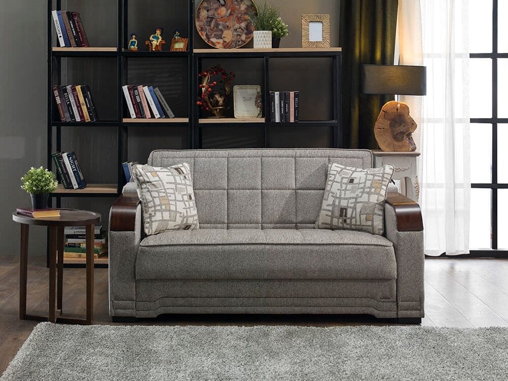 Willow Fabric Storage Sleeper Loveseat w/Padding