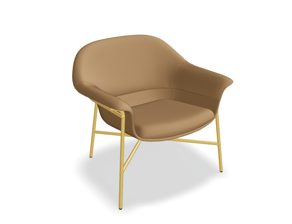 Ismo Fabric Office Lounge Chair w/Metal Base