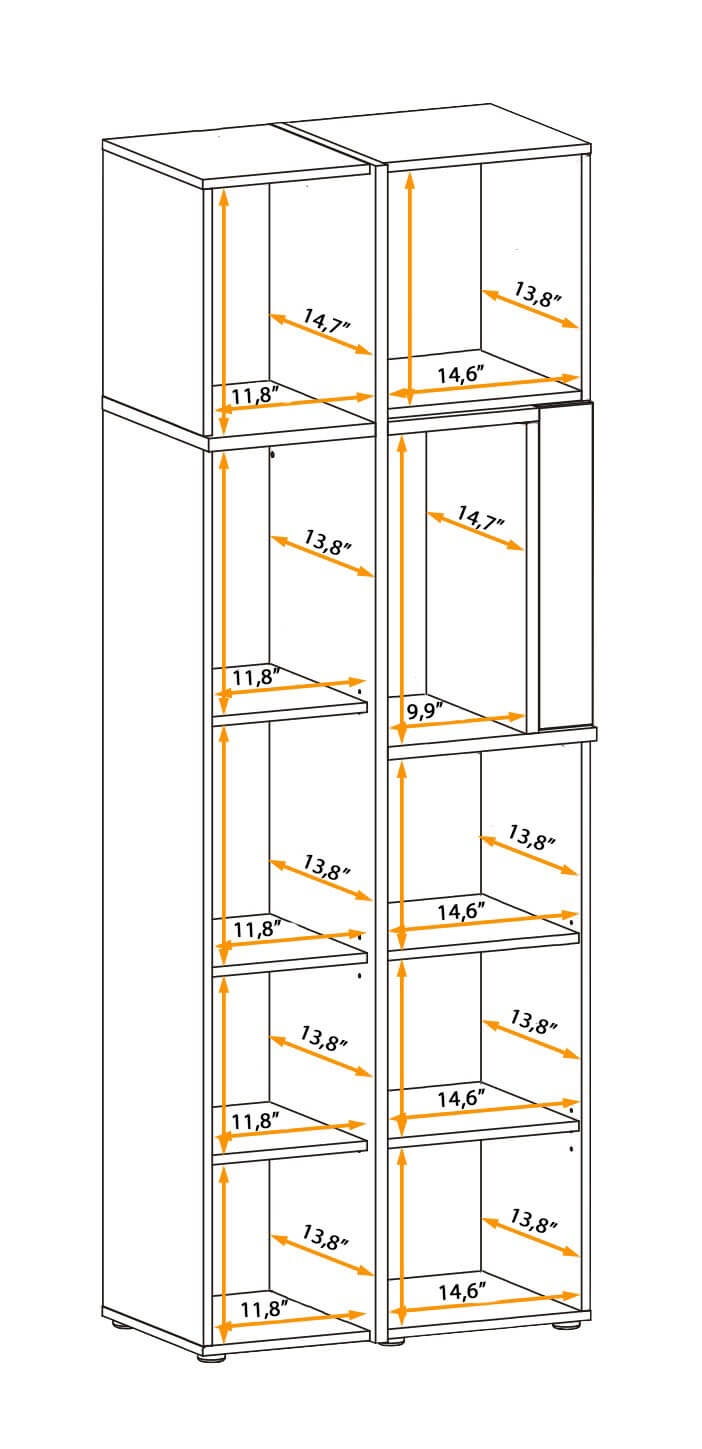 Intersect 77" Wall Unit Storage cabinet with LED