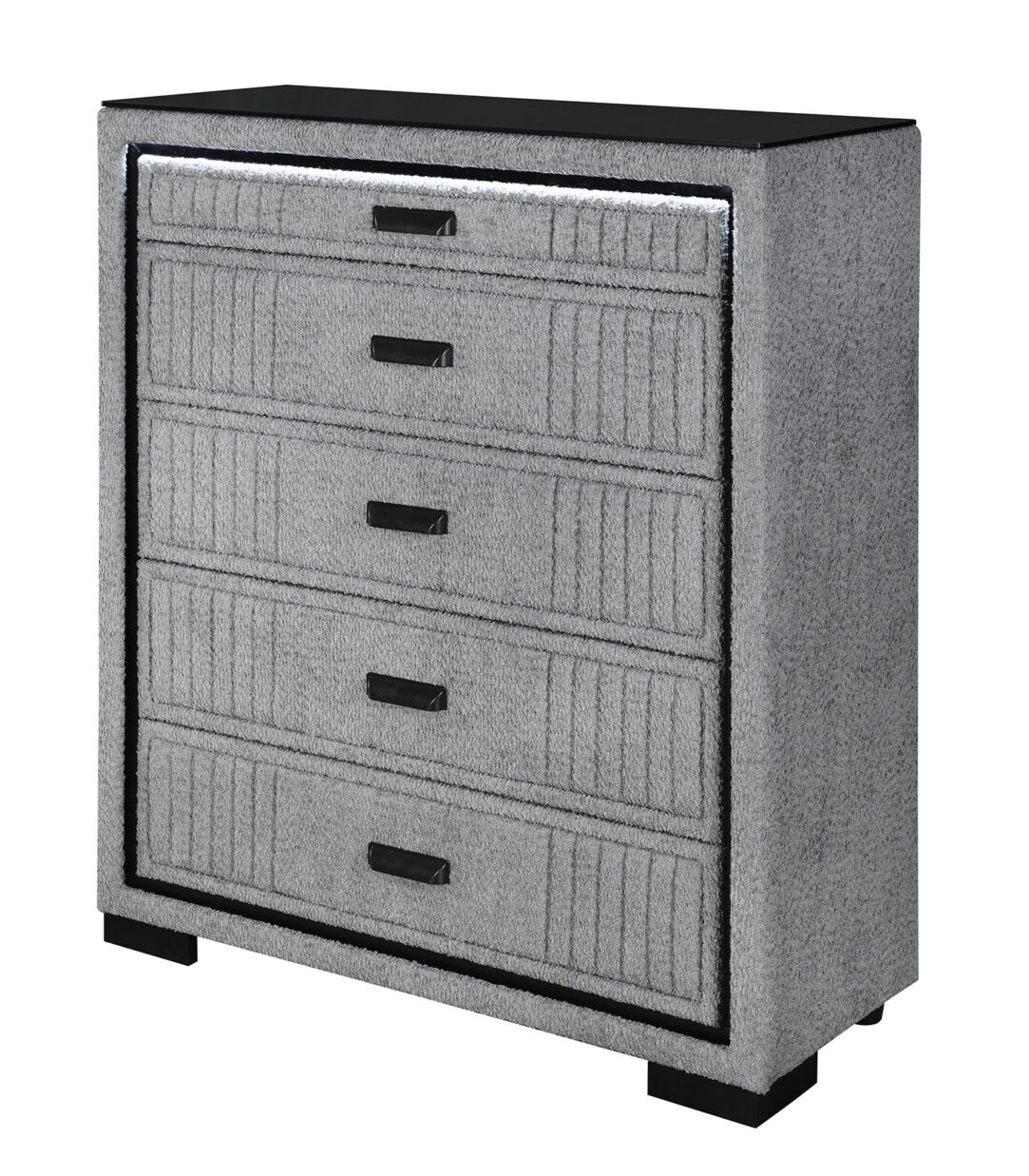 Isabella Fabric Panel Bedroom Set with LED, Speaker, TV Lift and Fireplace