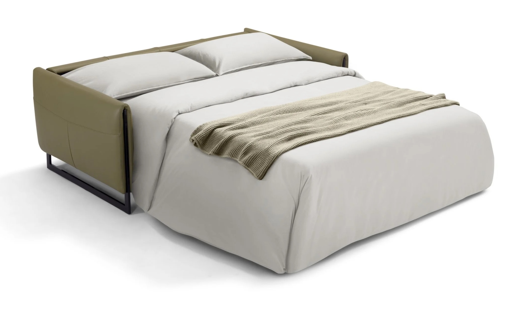 Italo Leather Convertible Sofabed Customizable