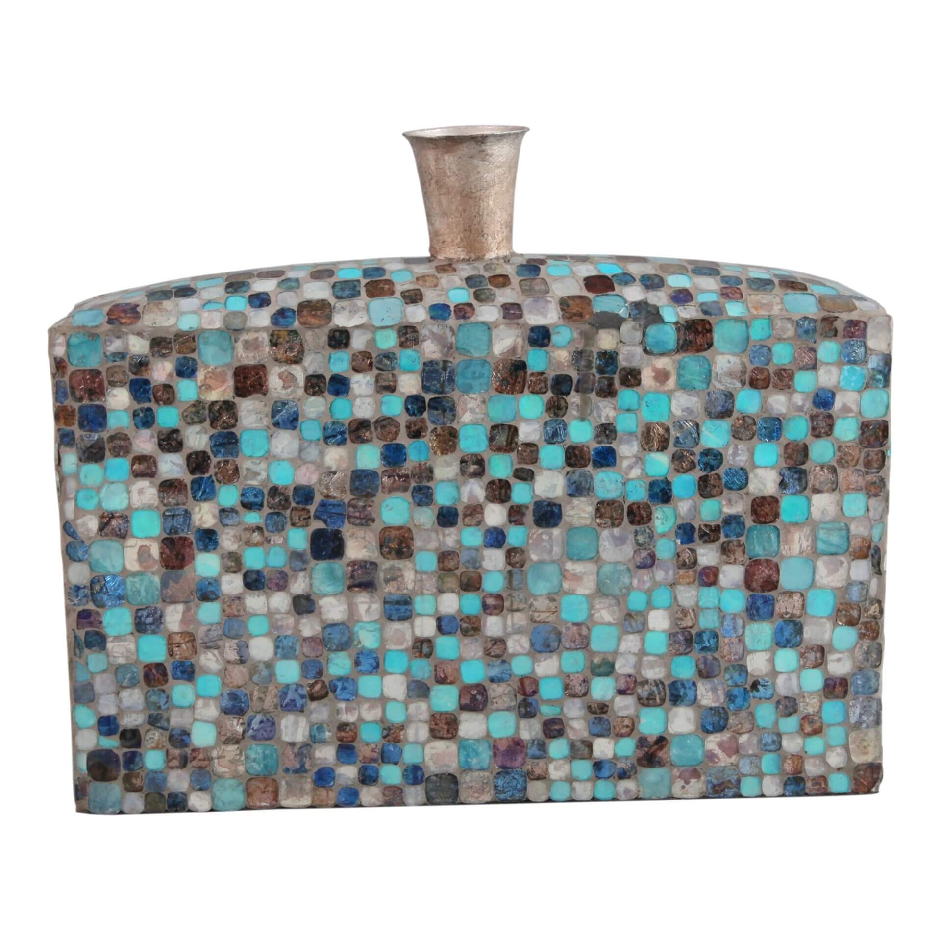 Azul Mosaic Iron/Glass Vase by MOE'S