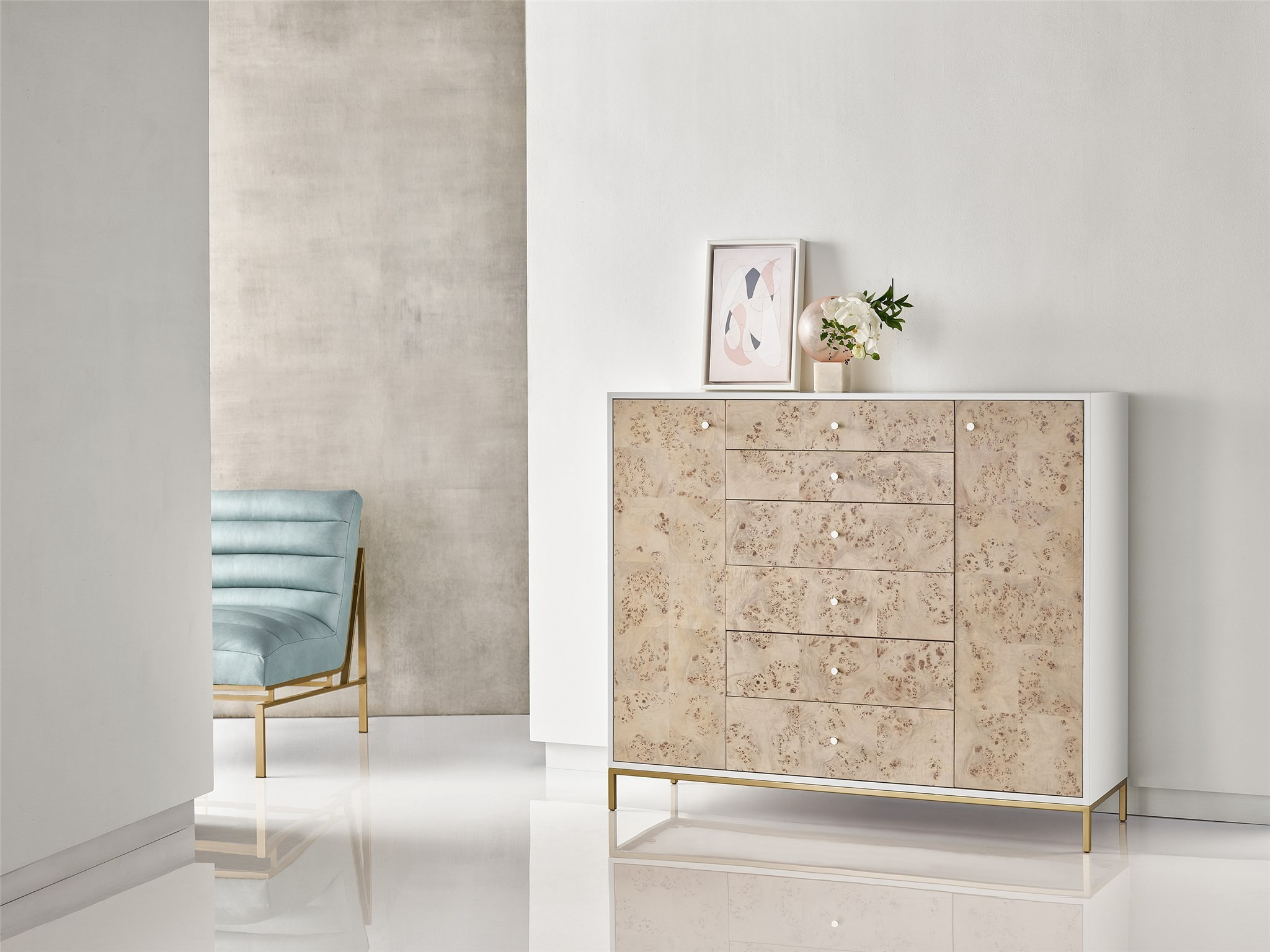 Halcyon Wood Chest w/6 Drawers & 2 Doors