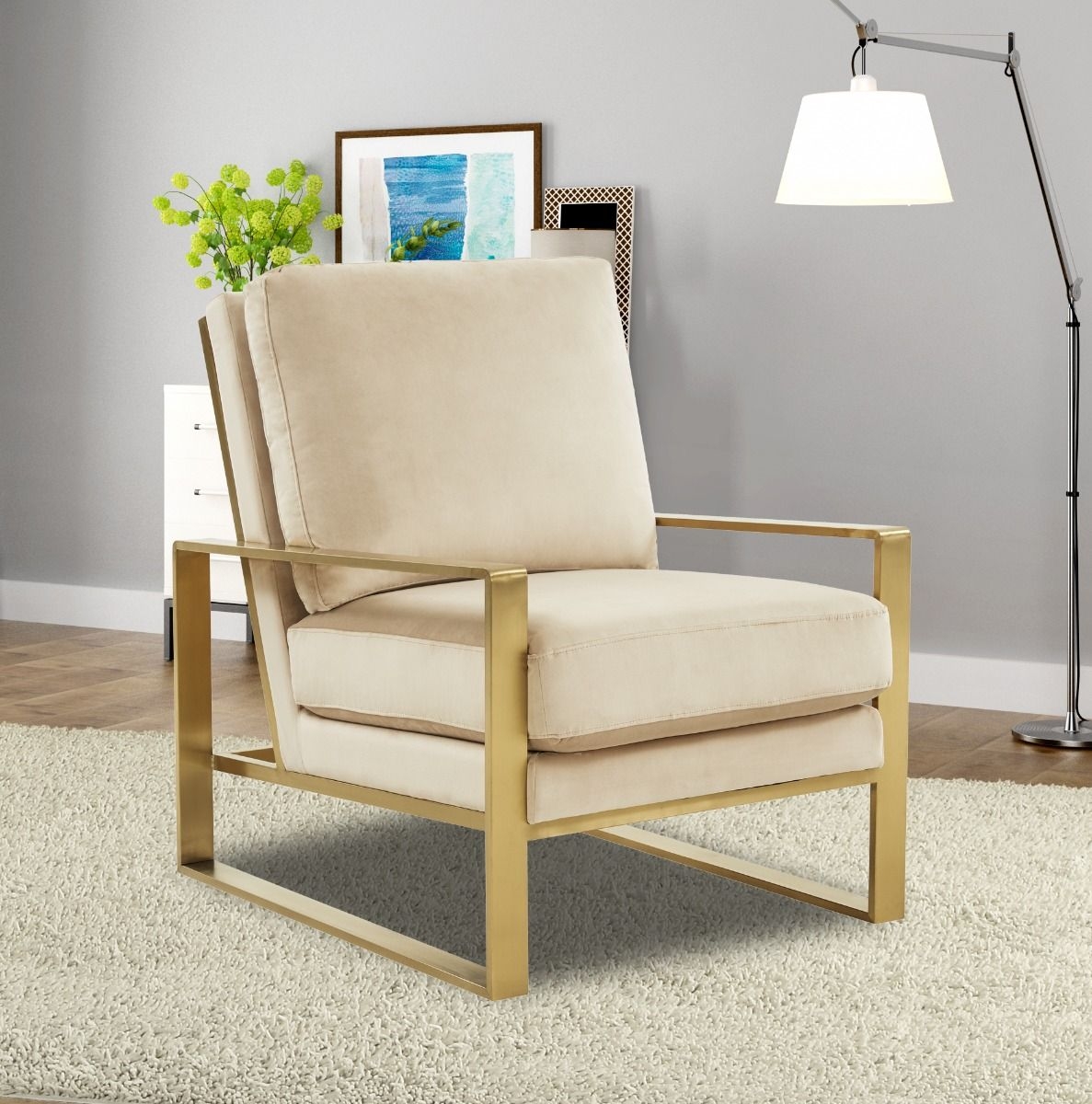 Jefferson Velvet Design Accent Armchair
