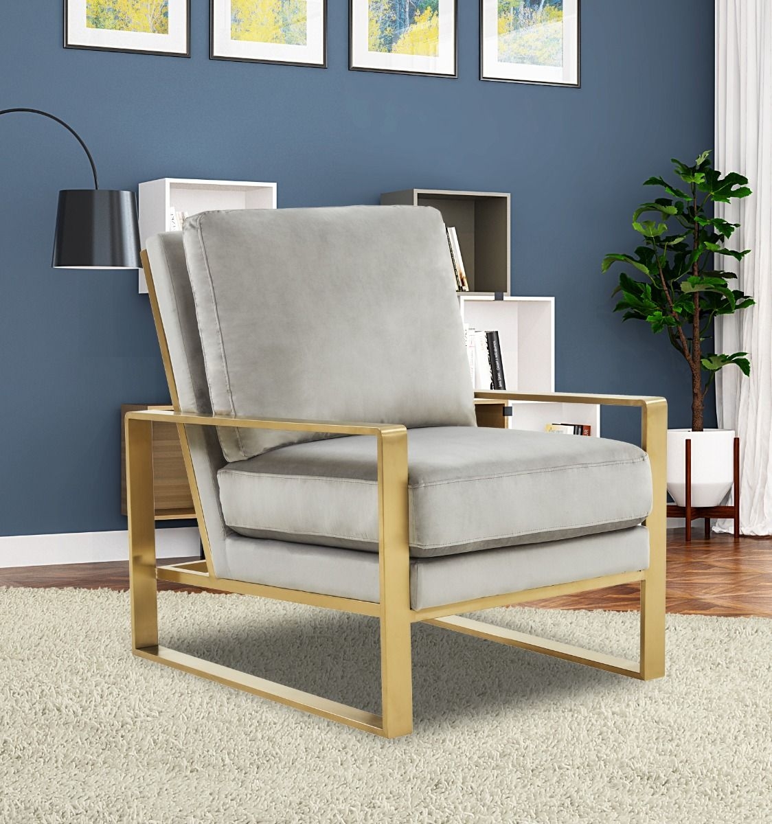 Jefferson Velvet Design Accent Armchair