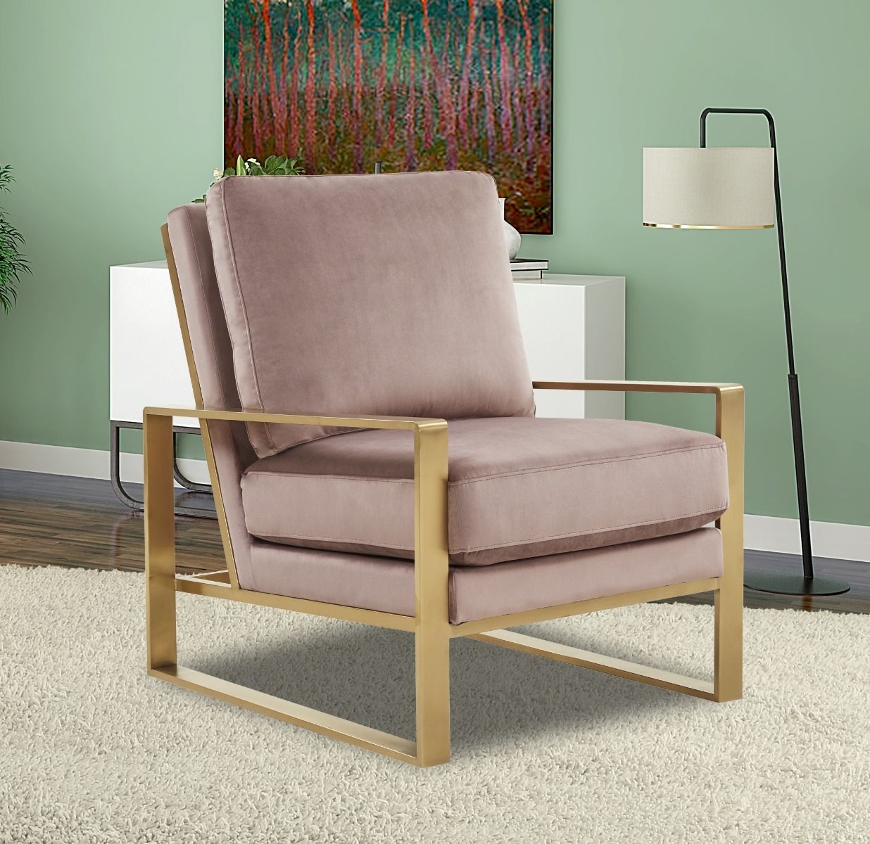 Jefferson Velvet Design Accent Armchair