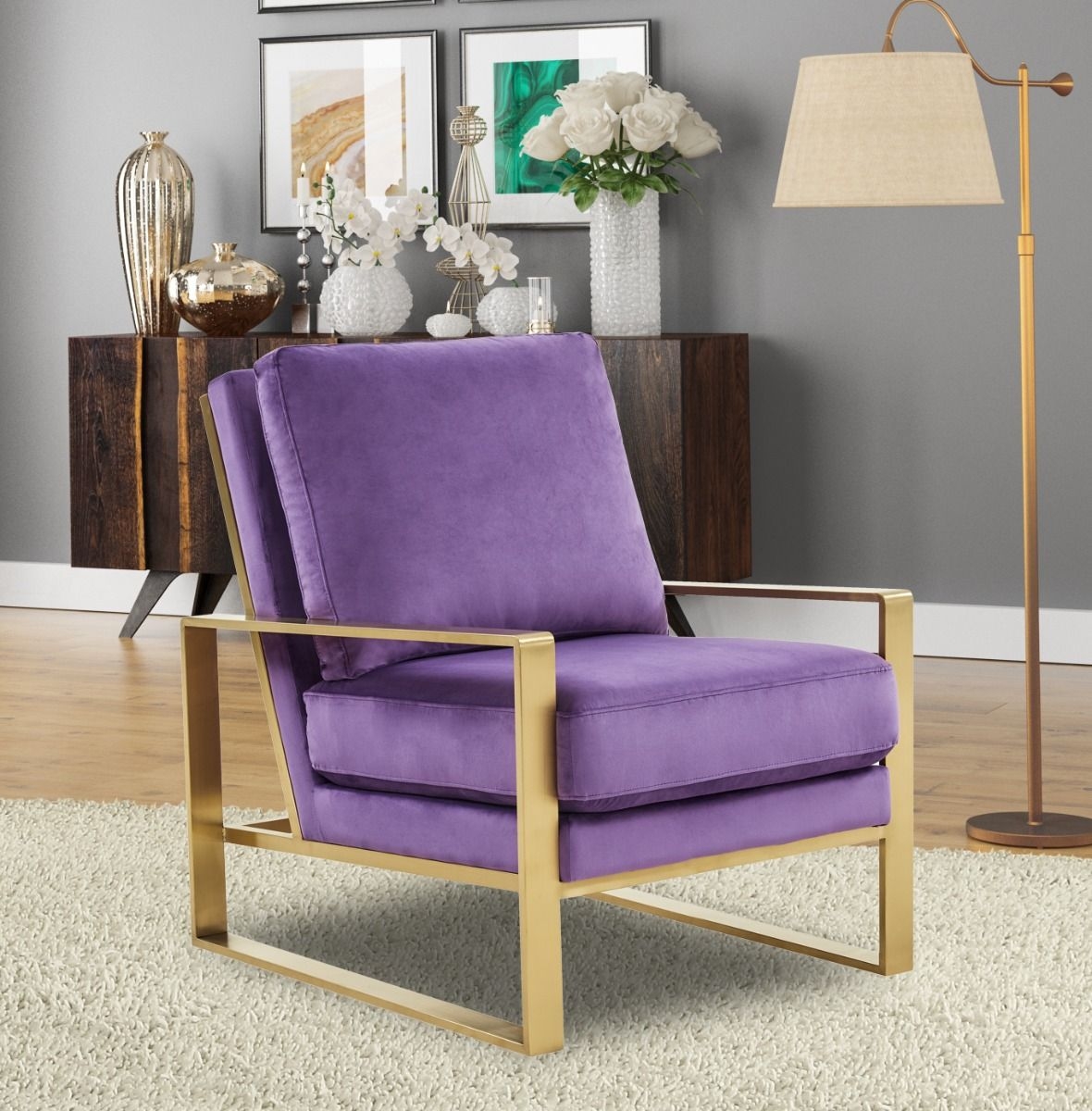 Jefferson Velvet Design Accent Armchair