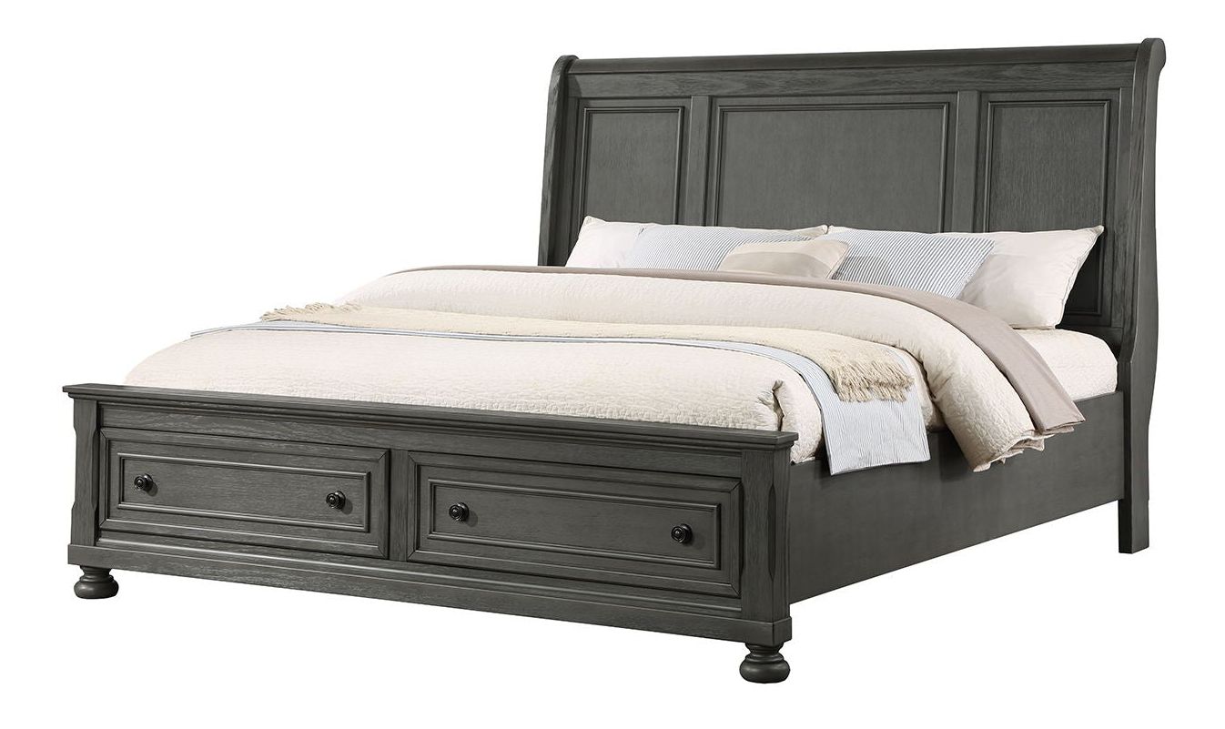 Jackson Wood Veneer Queen Size Bed with Storage Drawers