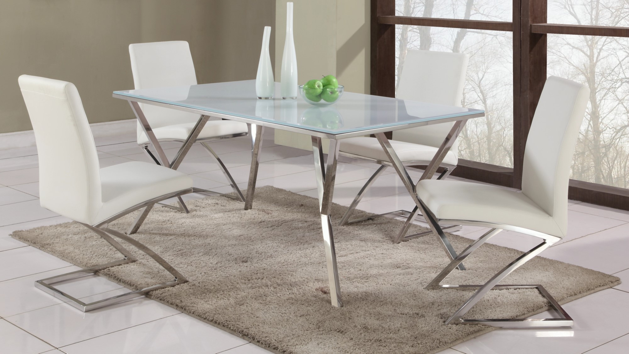 Jade Starphire Glass Dining Table