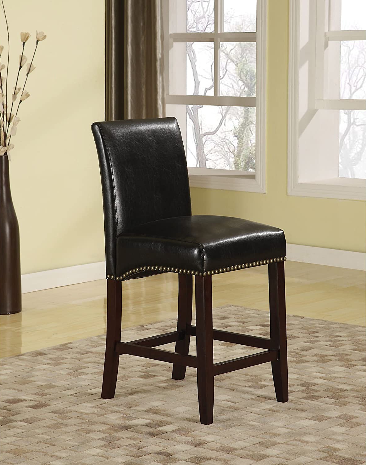 Jakki Leatherette/Wood Counter Chair