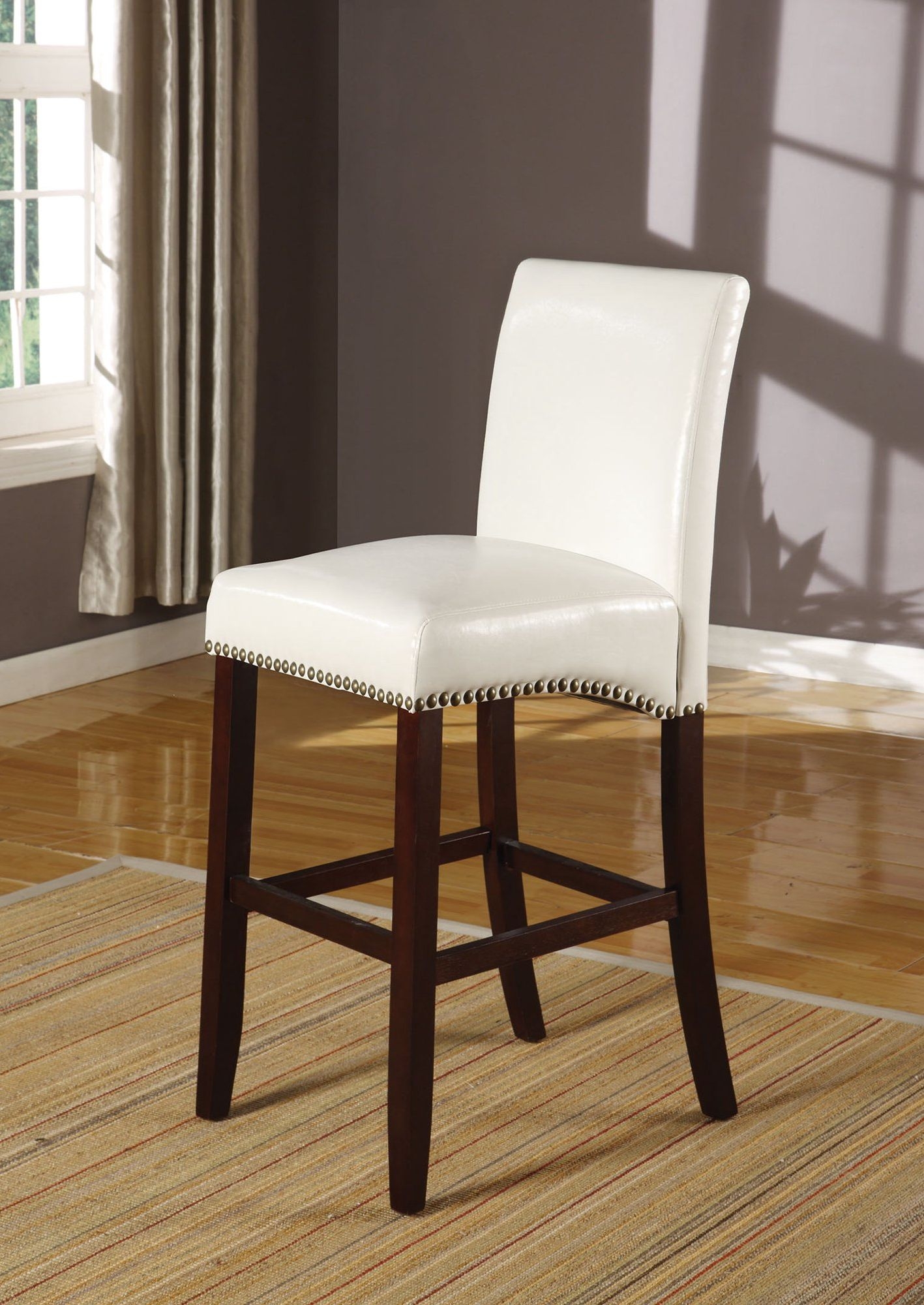 Jakki Leatherette/Wood Counter Chair