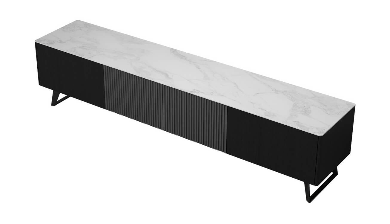 JAX 79" TV Stand with Carrera Style Porcelain Top