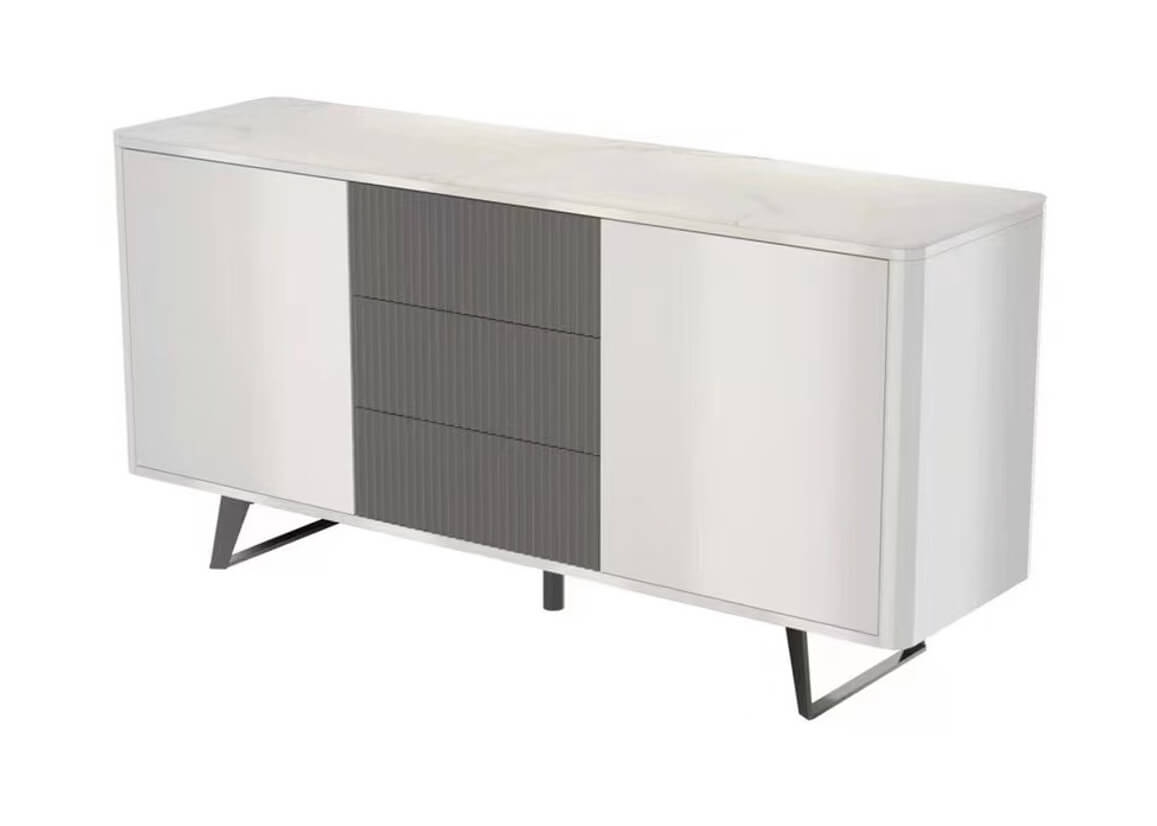 Jax Carrera Style Porcelain Top Dining Set with Metal Legs