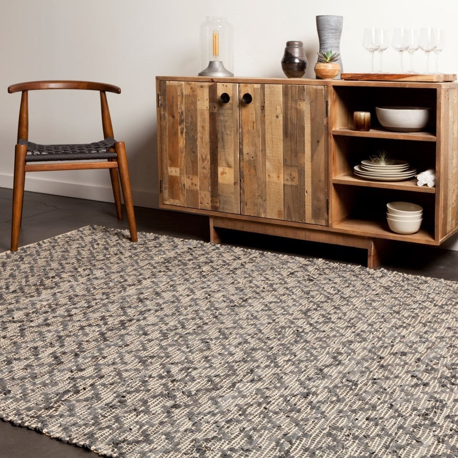 Jazz Leather/Cotton/Jute Handmade Rug