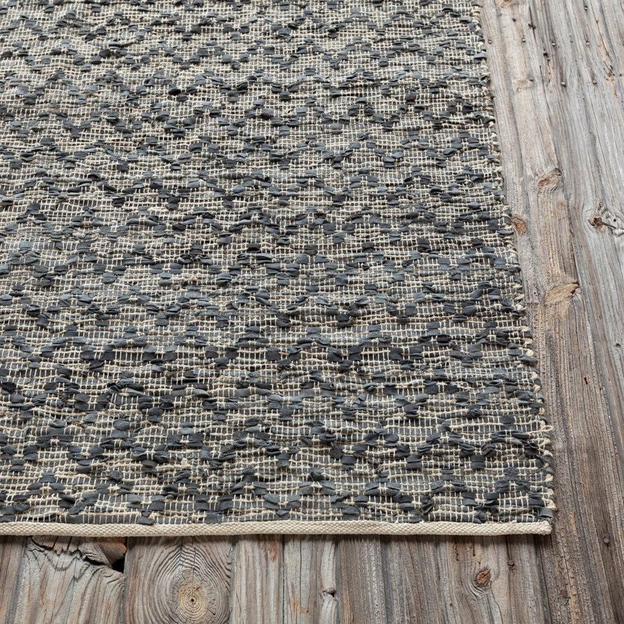 Jazz Leather/Cotton/Jute Runner Handmade Rug, 2'6" x 7'6"