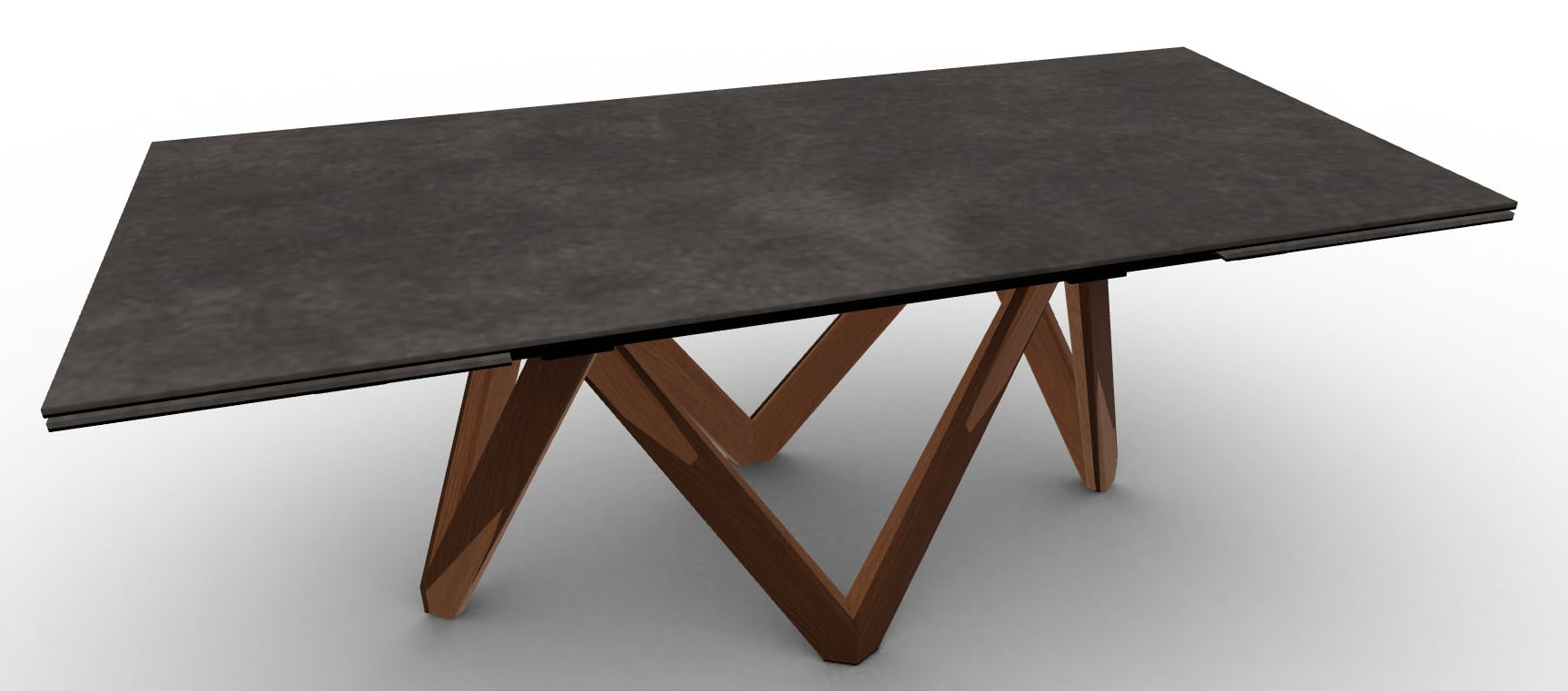 Cartesio W78.7"-98.4"-118.1" Ceramic/Metal/Wood Customizable Extendable Rectangular Dining Table