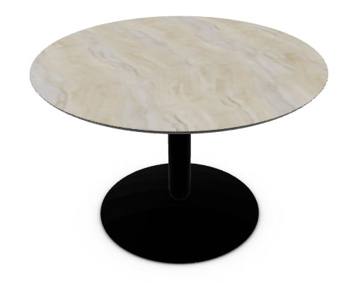 Balance W47.2-inch Ceramic/Metal Customizable Round Dining Table